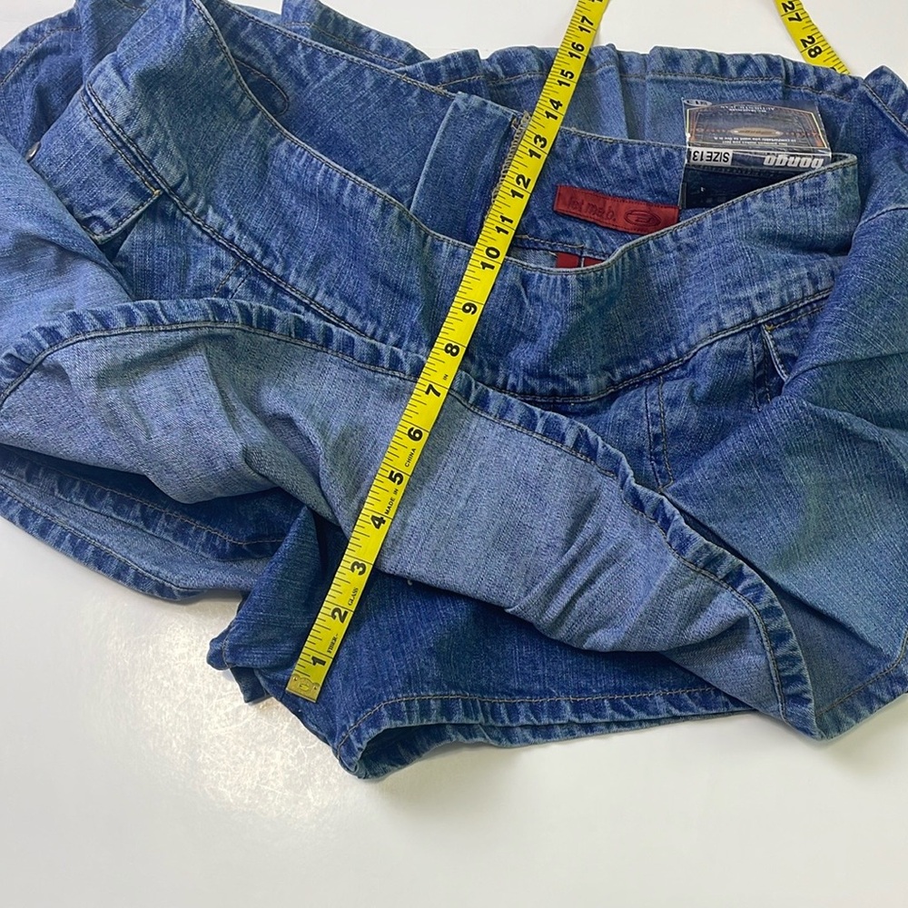 BONGO Denim Pleated Mini Skort - Blue - Picture 13 of 15